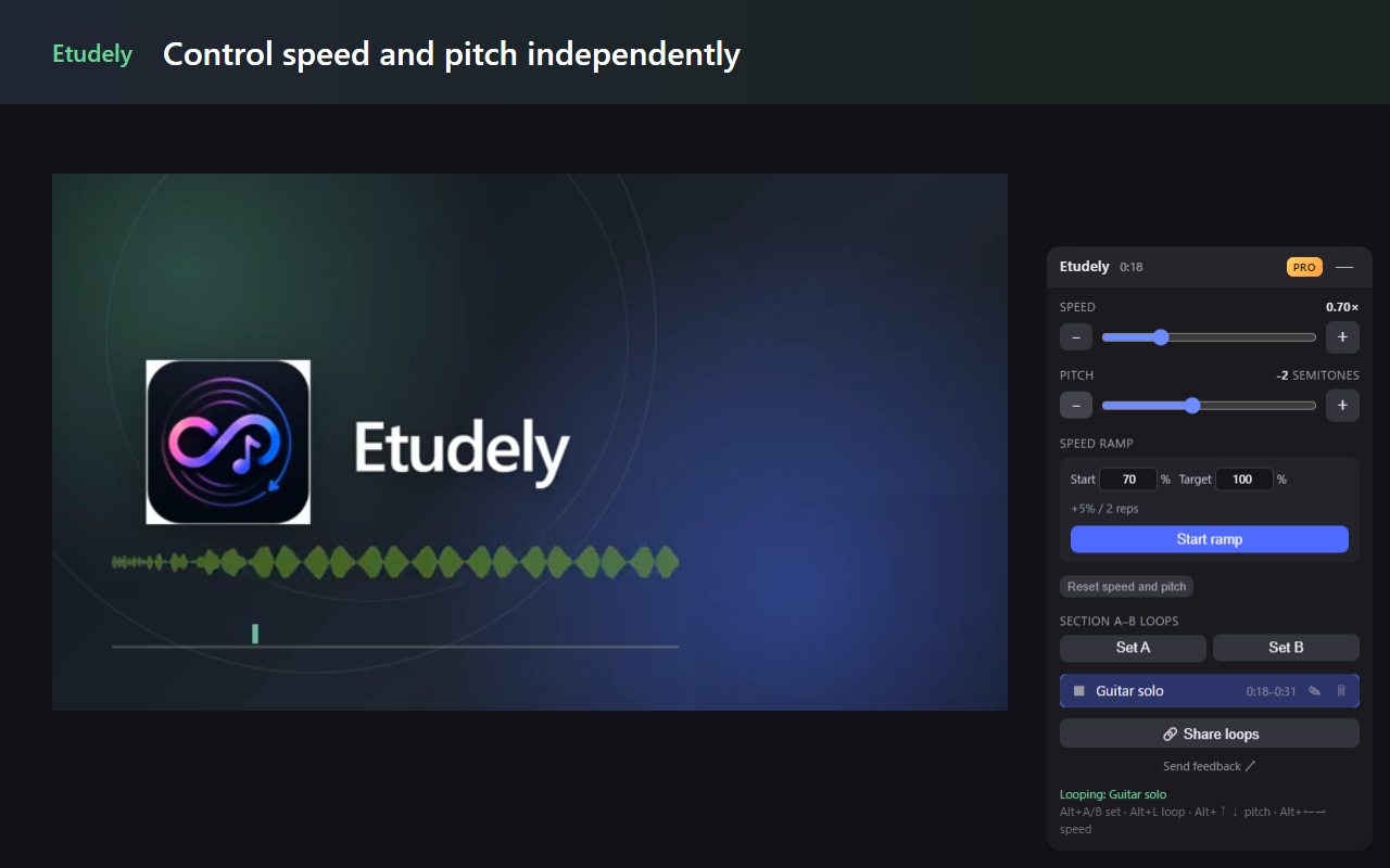 Independent speed and pitch controls
